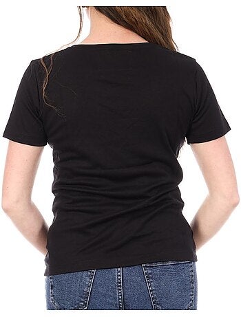 T-Shirt Le Coq Sportif Preto para Mulher 2310691