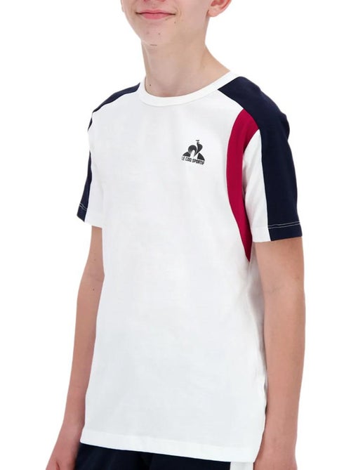T-Shirt Le Coq Sportif Tri Branco/Azul-Marinho para Rapaz - Kiabi T-Shirt Le Coq Sportif Tri Branco/Azul-Marinho para Rapaz - Kiabi