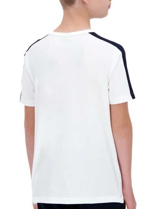 T-Shirt Le Coq Sportif Tri Branco/Azul-Marinho para Rapaz - Kiabi T-Shirt Le Coq Sportif Tri Branco/Azul-Marinho para Rapaz - Kiabi