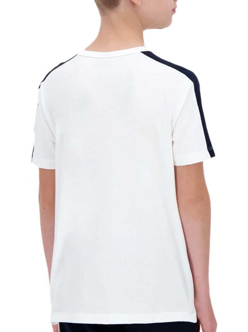 T-Shirt Le Coq Sportif Tri Branco/Azul-Marinho para Rapaz Branco - Kiabi