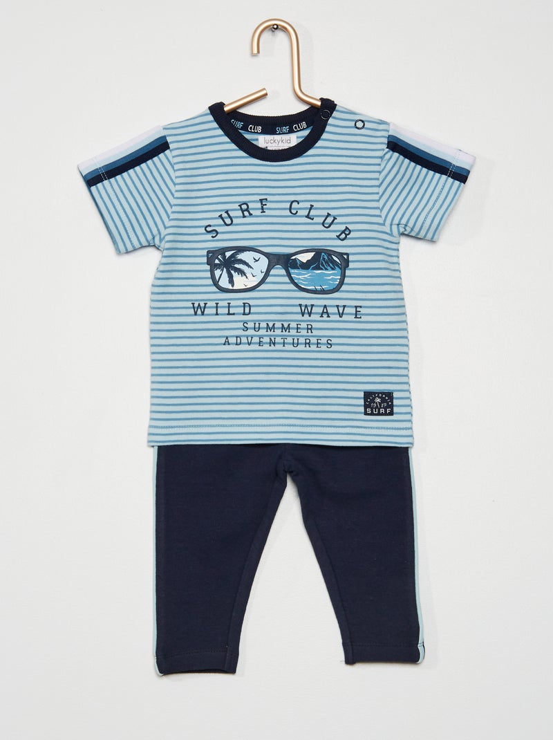 T-shirt + leggings em jersey Azul - Kiabi