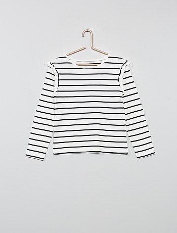 Menina 3-12 anos - T-shirt leopardo com folhos - Kiabi