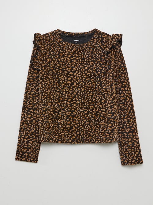 T-shirt leopardo em lurex - Kiabi