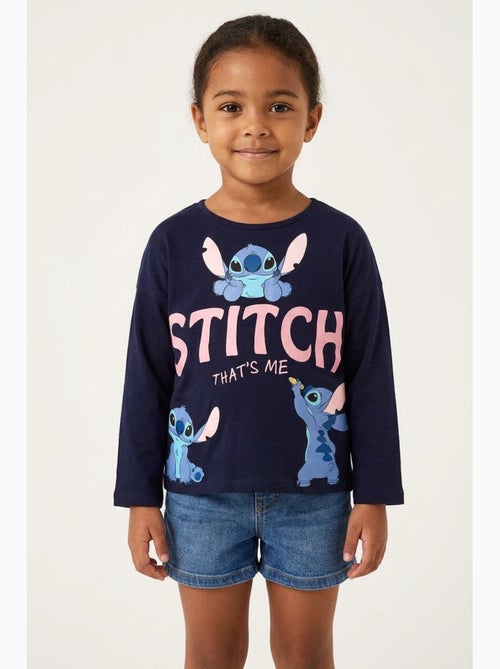 T-shirt lilo & stitch azul-marinho menina | licença oficial - Kiabi