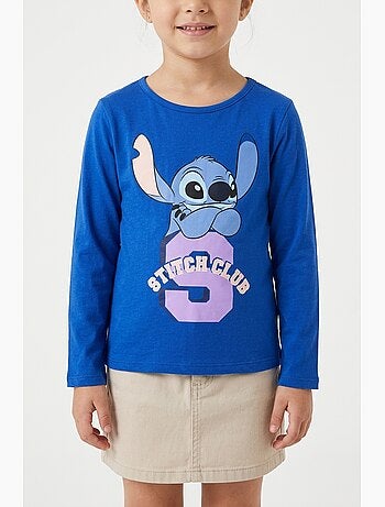 T-shirt lilo & stitch azul menina | licença oficial