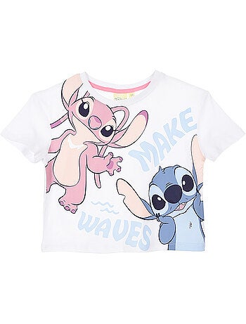 T-shirt lilo & stitch branco menina | licença oficial