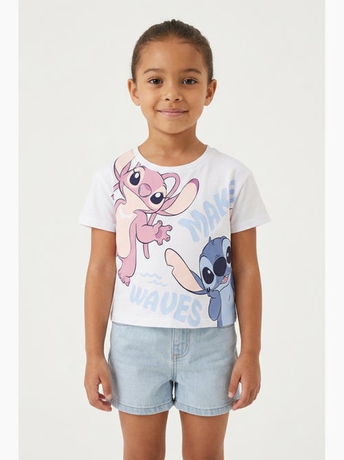 T-shirt lilo & stitch branco menina | licença oficial - Kiabi