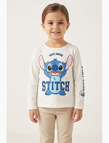 T-shirt lilo & stitch branco menina | licença oficial