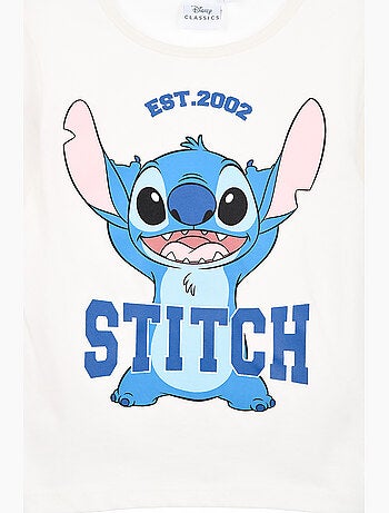 T-shirt lilo & stitch branco menina | licença oficial