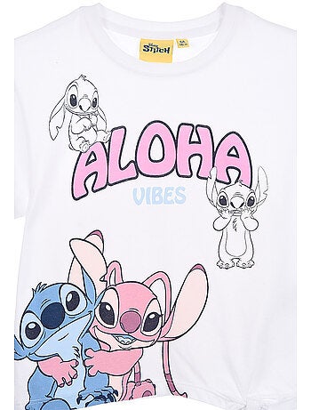 T-shirt lilo & stitch branco menina | licença oficial