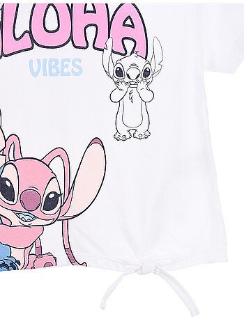 T-shirt lilo & stitch branco menina | licença oficial