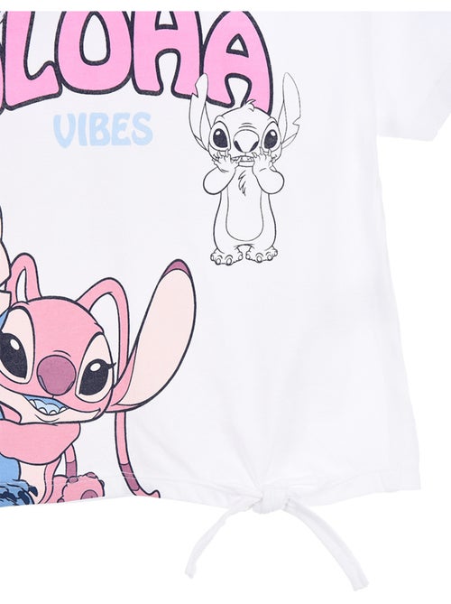 T-shirt lilo & stitch branco menina | licença oficial - Kiabi