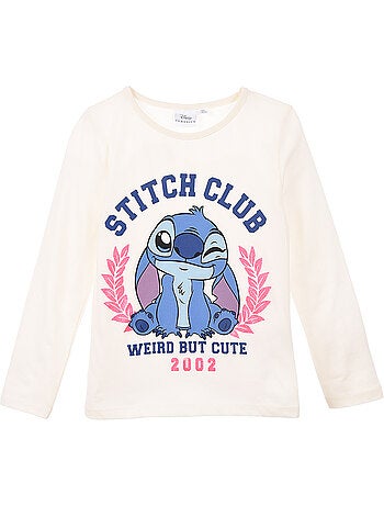 T-shirt lilo & stitch branco menina | licença oficial