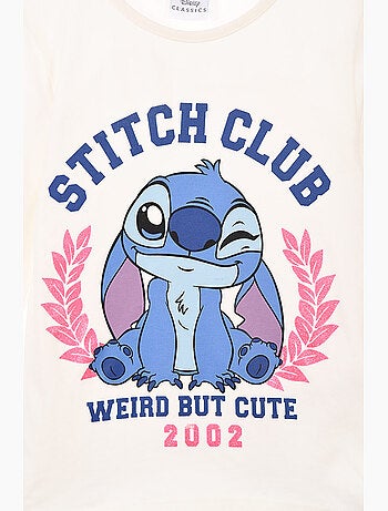 T-shirt lilo & stitch branco menina | licença oficial