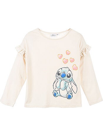 T-shirt lilo & stitch branco menina | licença oficial