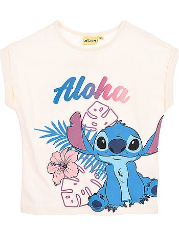 T-shirt lilo & stitch branco menina | licença oficial