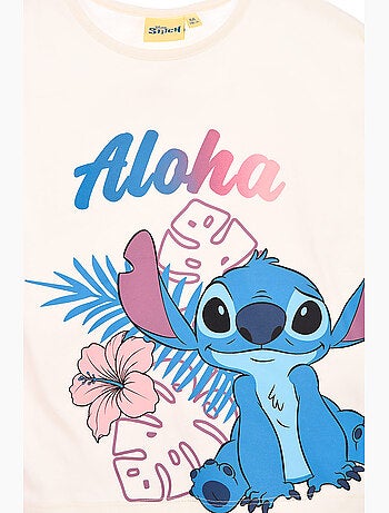 T-shirt lilo & stitch branco menina | licença oficial