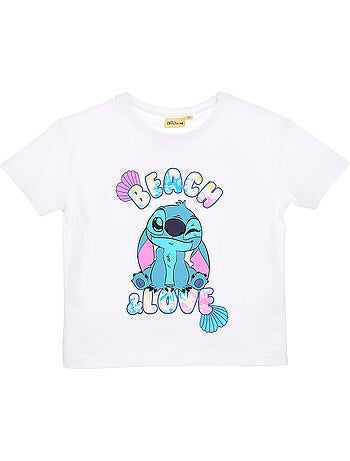 T-shirt lilo & stitch branco menina | licença oficial