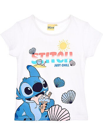T-shirt lilo & stitch branco menina | licença oficial