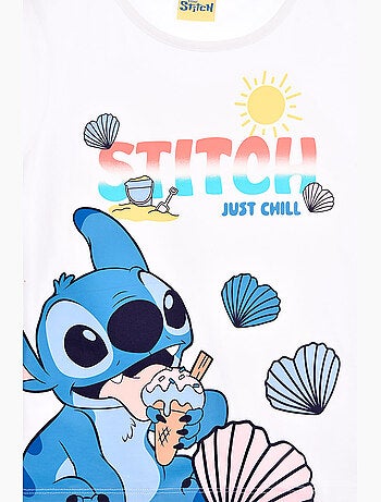 T-shirt lilo & stitch branco menina | licença oficial