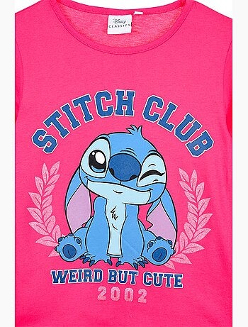 T-shirt lilo & stitch rosa menina | licença oficial