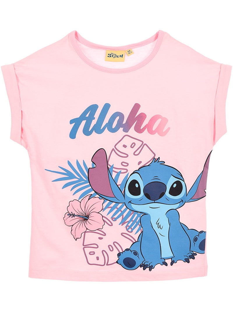 T-shirt lilo & stitch rosa menina | licença oficial Rosa - Kiabi