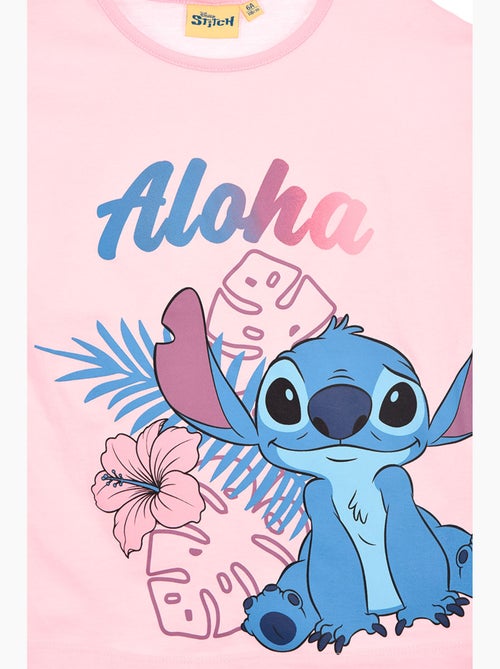 T-shirt lilo & stitch rosa menina | licença oficial - Kiabi