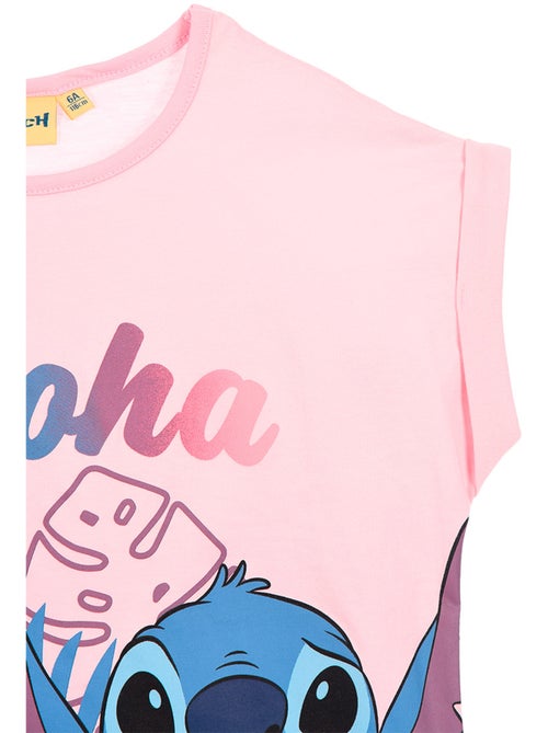 T-shirt lilo & stitch rosa menina | licença oficial - Kiabi