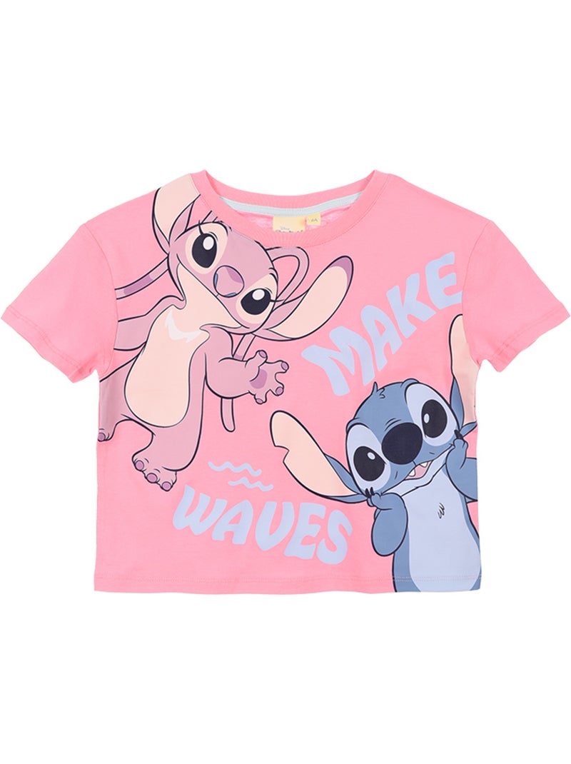 T-shirt lilo & stitch rosa menina | licença oficial Rosa - Kiabi