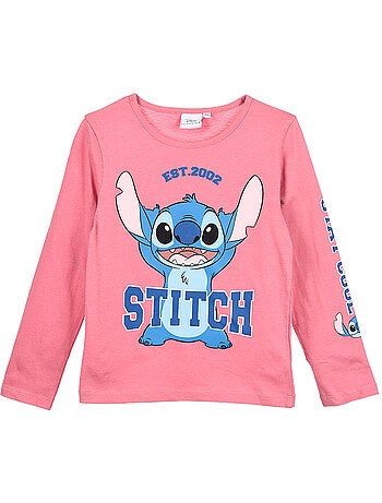 T-shirt lilo & stitch rosa menina | licença oficial