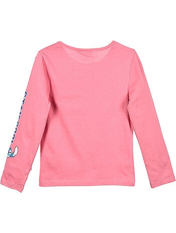 T-shirt lilo & stitch rosa menina | licença oficial