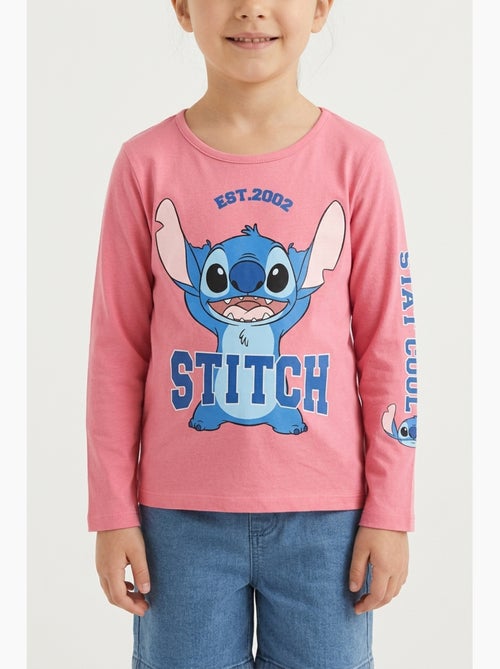 T-shirt lilo & stitch rosa menina | licença oficial - Kiabi