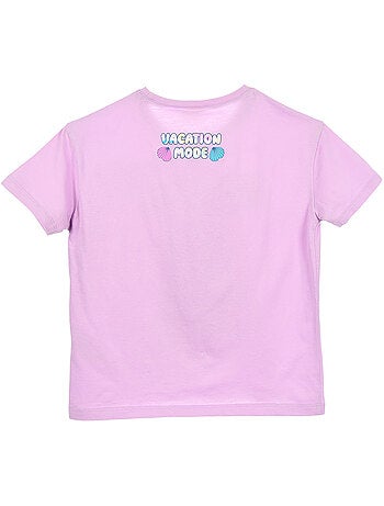 T-shirt lilo & stitch roxo menina | licença oficial