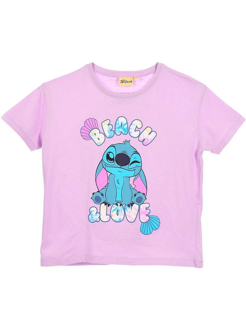 T-shirt lilo & stitch roxo menina | licença oficial Roxo - Kiabi