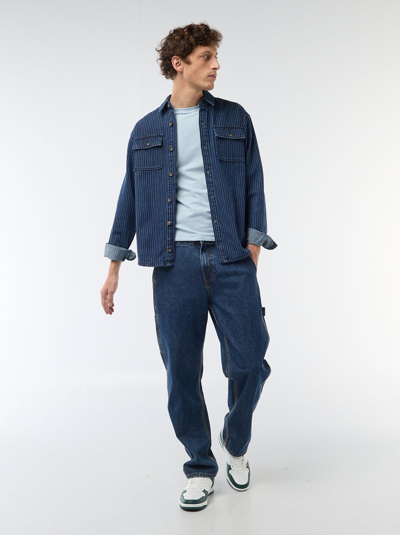 T-shirt lisa  - Slim fit  - Azul - Kiabi