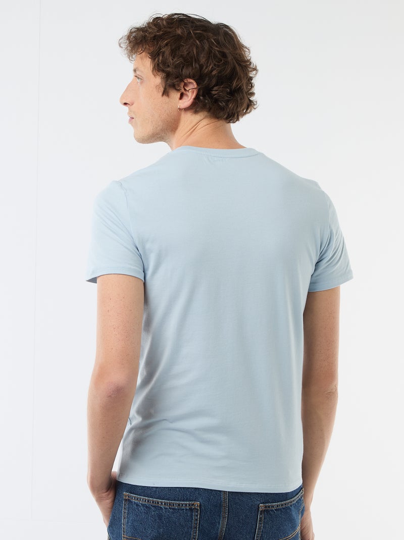 T-shirt lisa  - Slim fit  - Azul - Kiabi