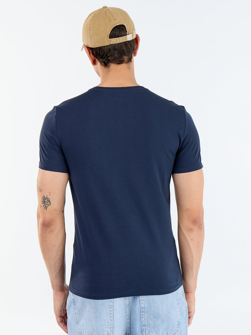 T-shirt lisa  - Slim fit  - Azul - Kiabi