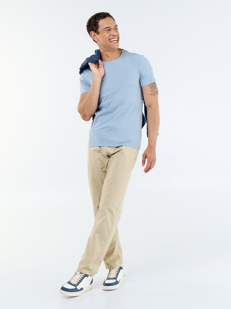 T-shirt lisa  - Slim fit  - Azul - Kiabi