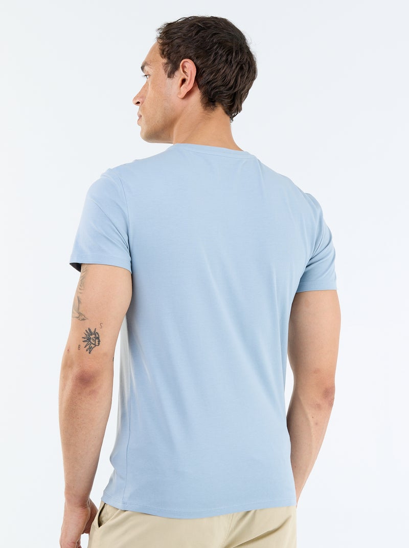 T-shirt lisa  - Slim fit  - Azul - Kiabi