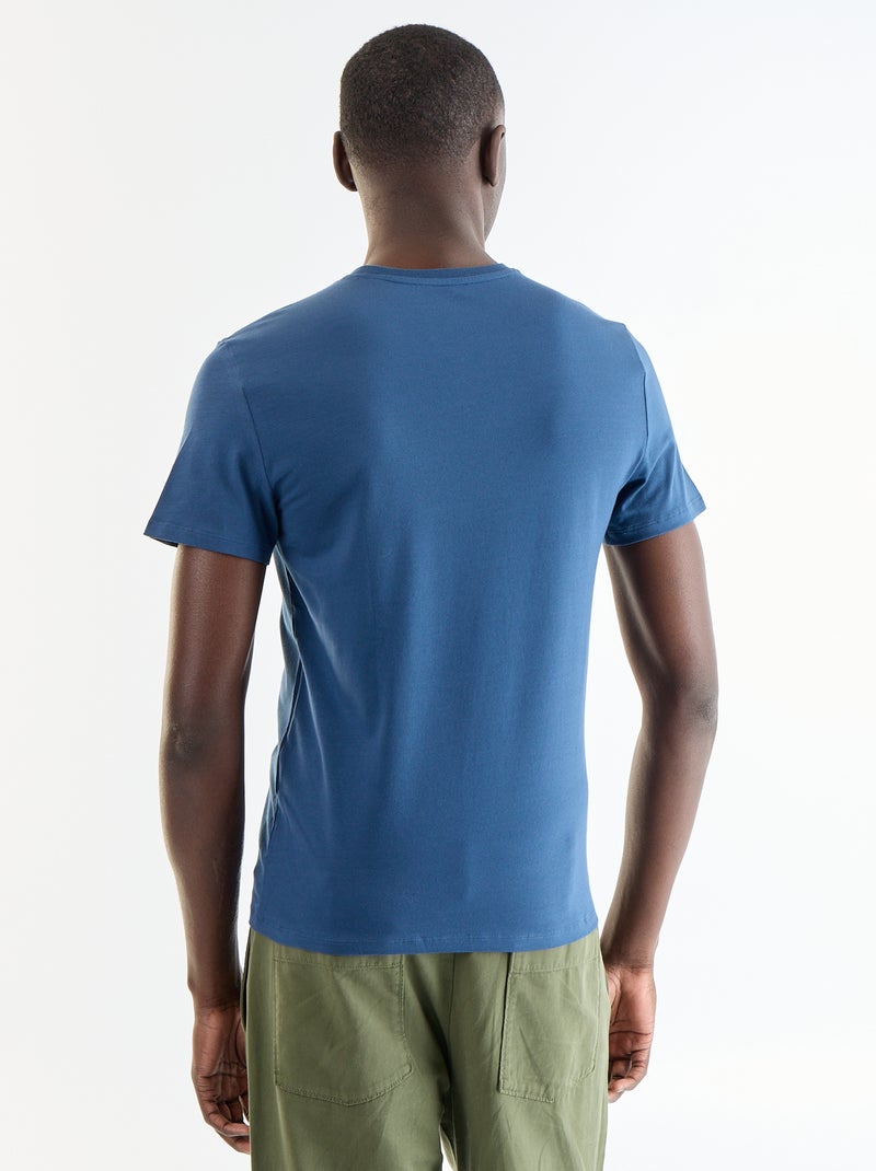 T-shirt lisa  - Slim fit  - Azul - Kiabi