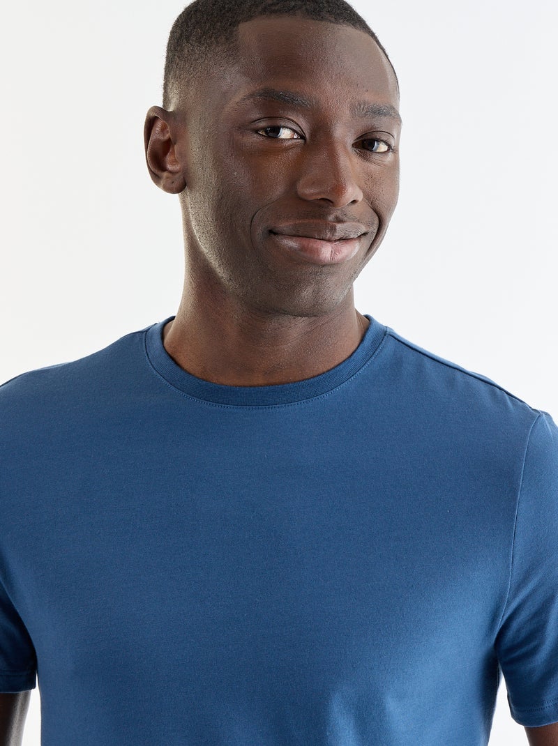 T-shirt lisa  - Slim fit  - Azul - Kiabi
