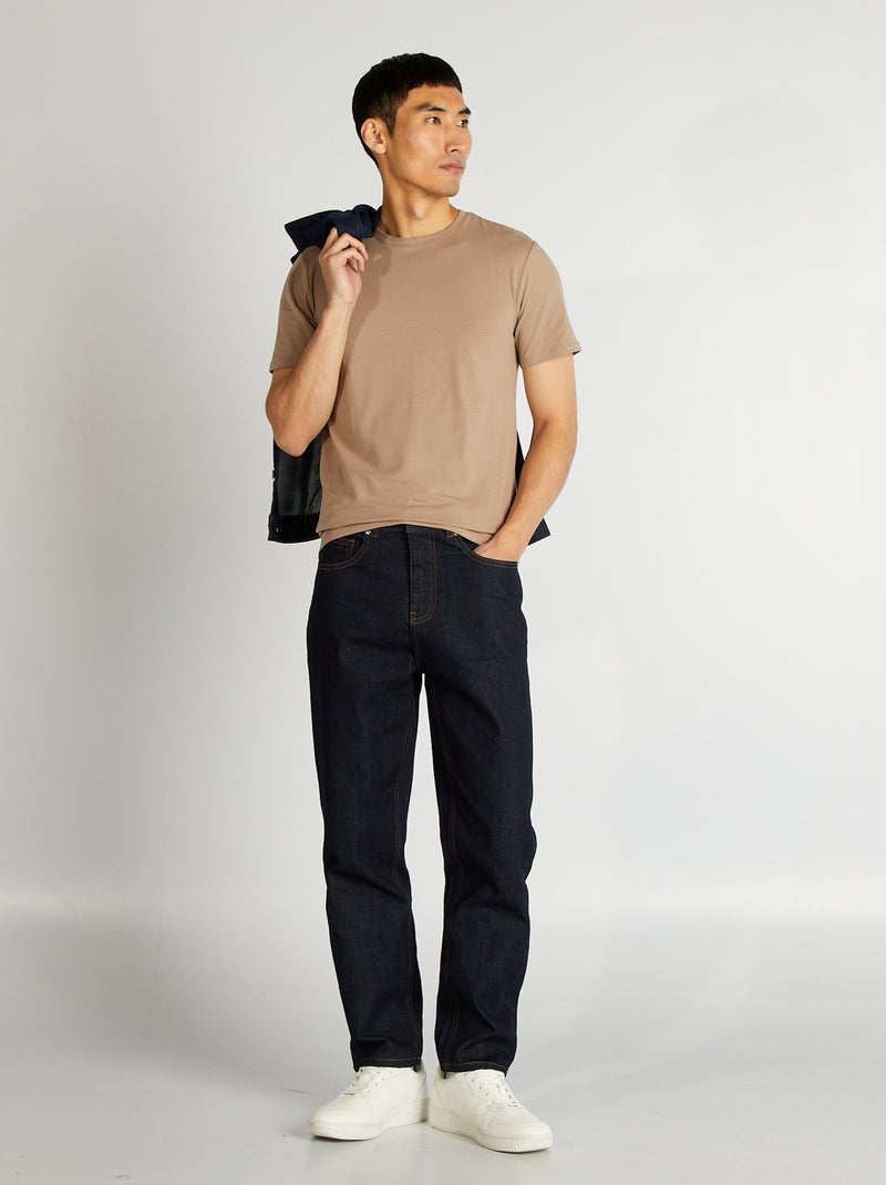 T-shirt lisa  - Slim fit  - BEGE - Kiabi