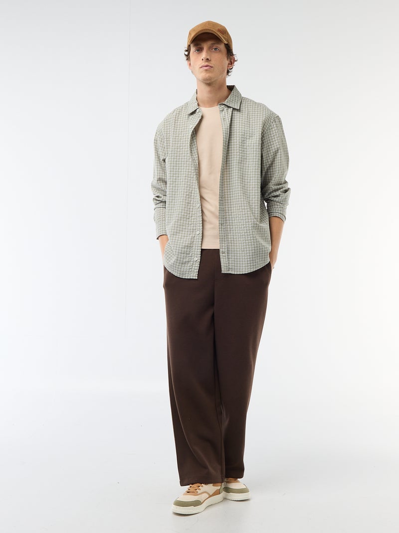 T-shirt lisa  - Slim fit  - Bege - Kiabi