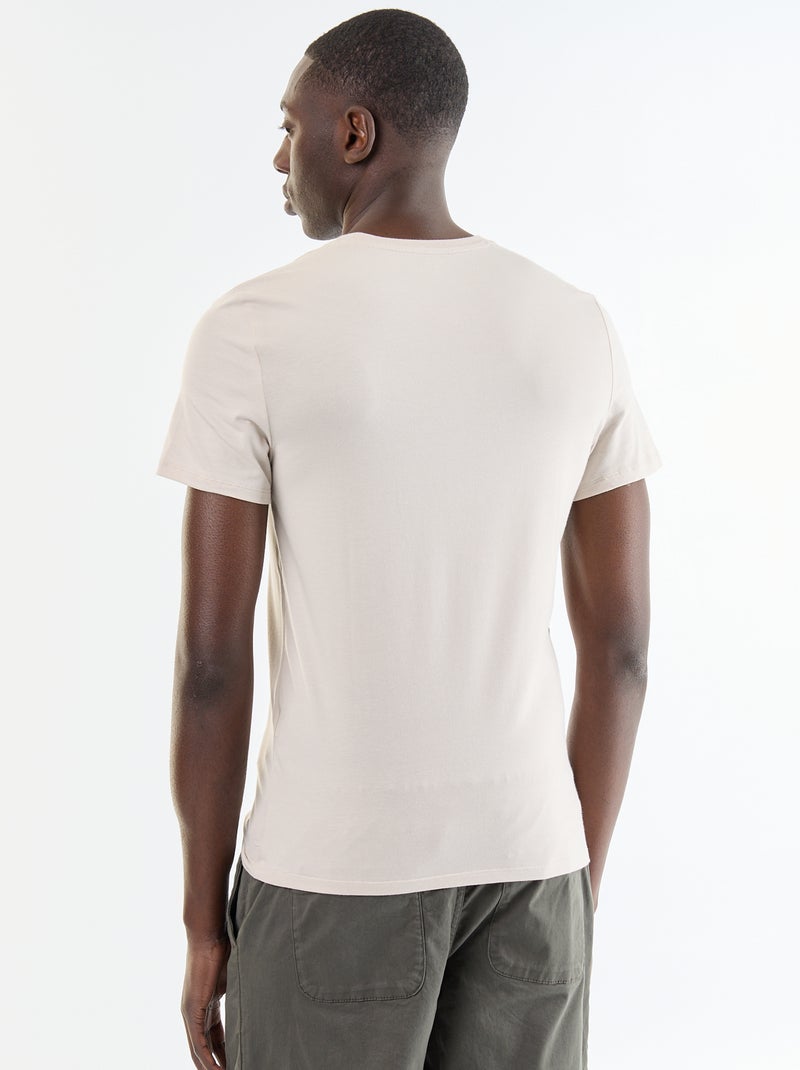 T-shirt lisa  - Slim fit  - Cinza - Kiabi