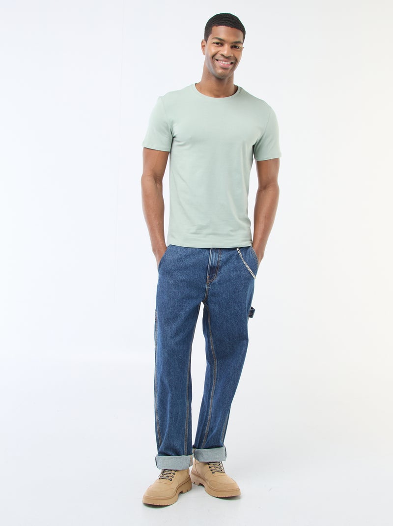 T-shirt lisa  - Slim fit  - Verde - Kiabi