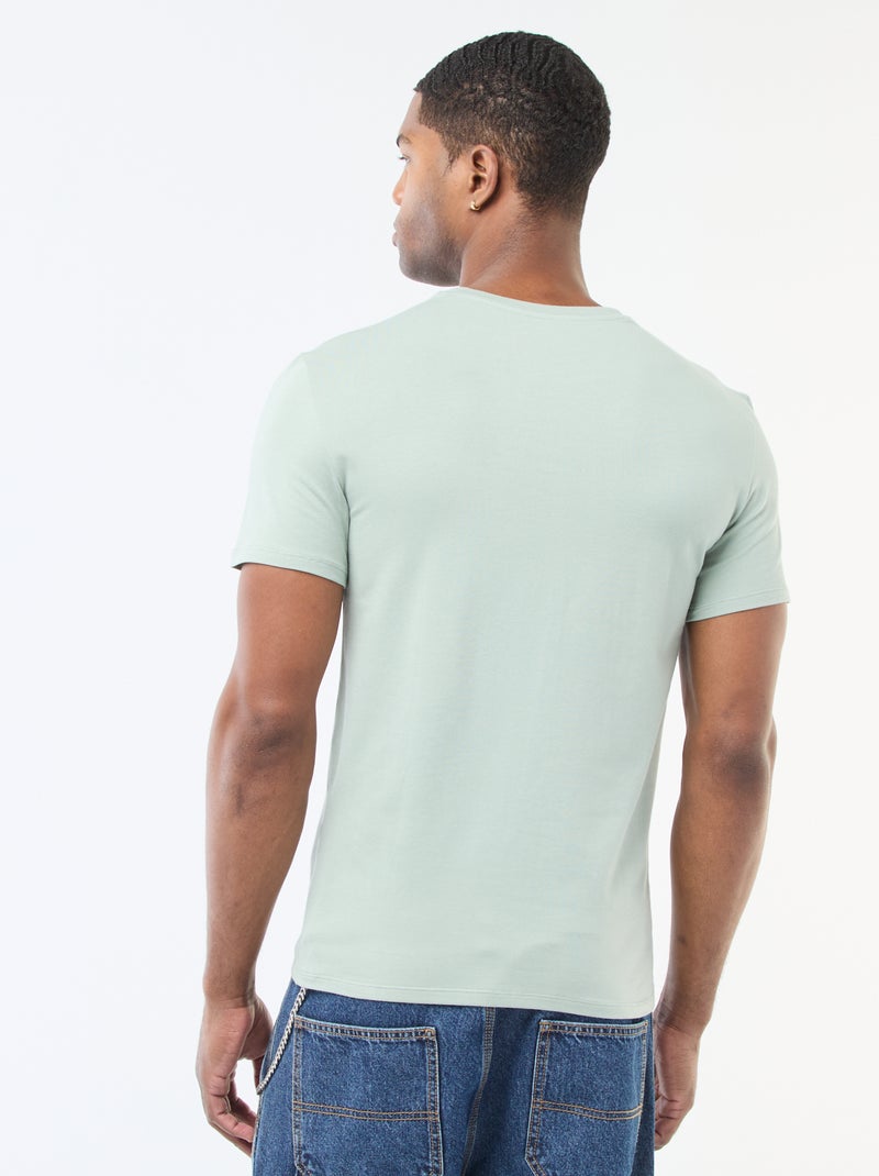 T-shirt lisa  - Slim fit  - Verde - Kiabi