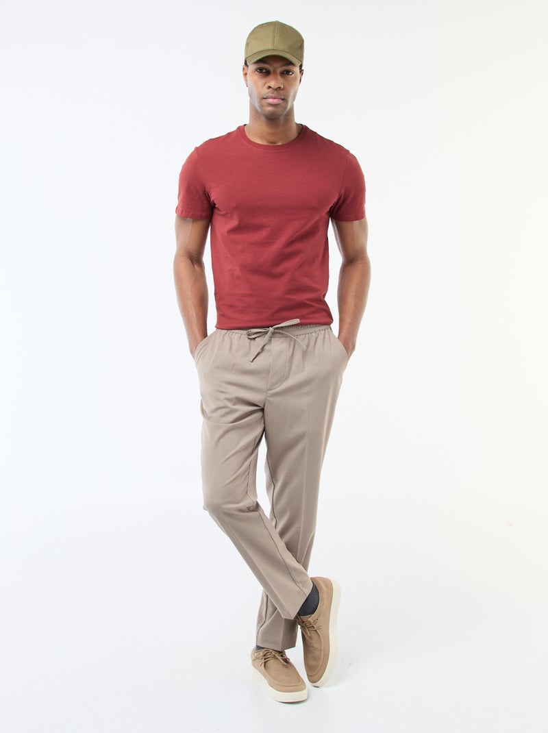 T-shirt lisa  - Slim fit  - Vermelho - Kiabi
