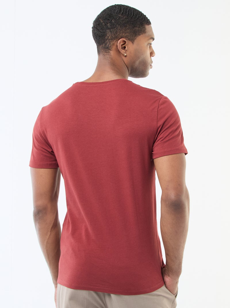 T-shirt lisa  - Slim fit  - Vermelho - Kiabi