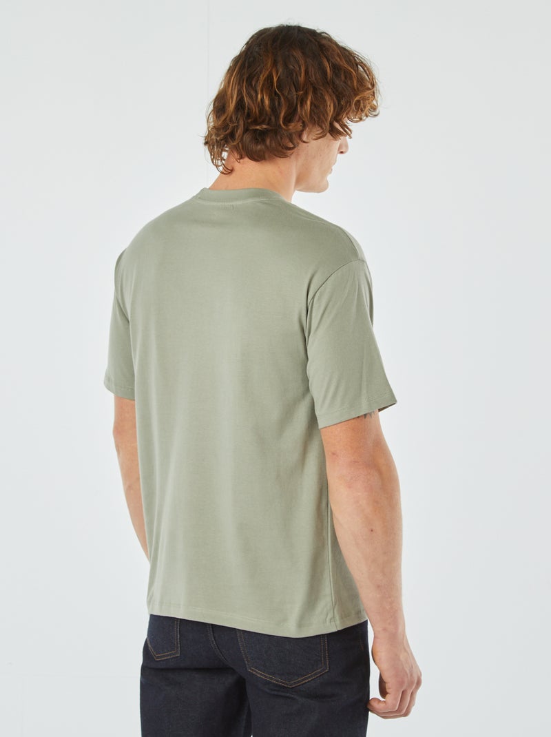 T-shirt lisa com bolso frontal VERDE - Kiabi