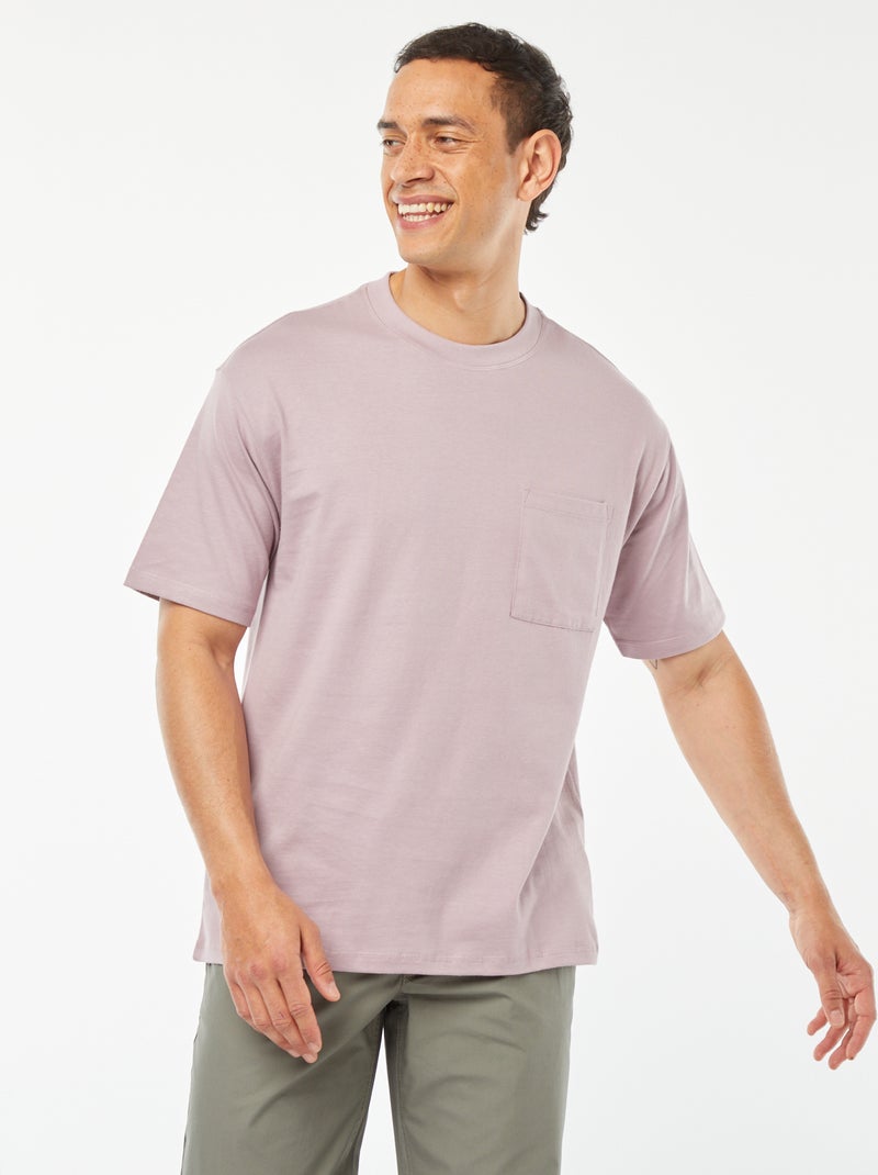 T-shirt lisa com bolso frontal VIOLETA - Kiabi